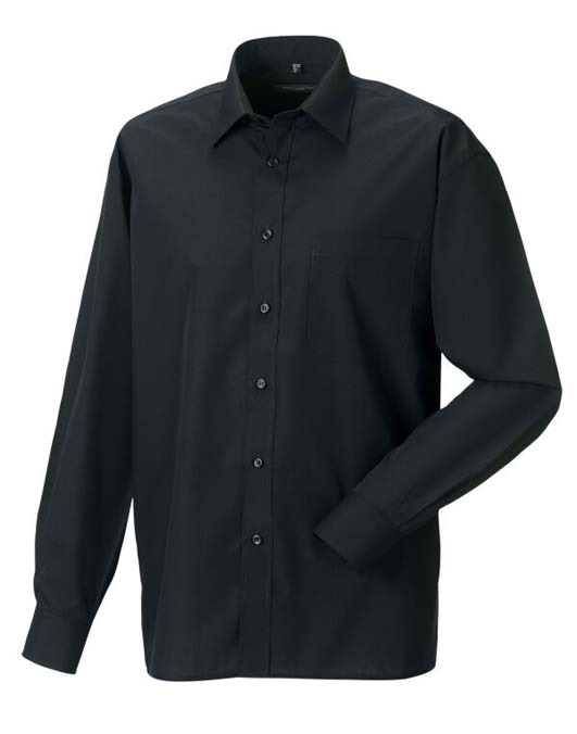 Men&#39;s Long Sleeve Polycotton Easy Care Poplin Shirt