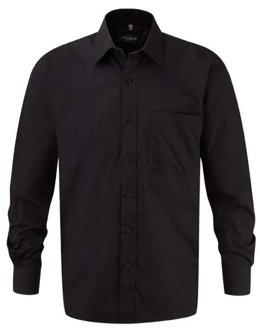 Men&#39;s Long Sleeve Pure Cotton Easy Care Poplin Shirt