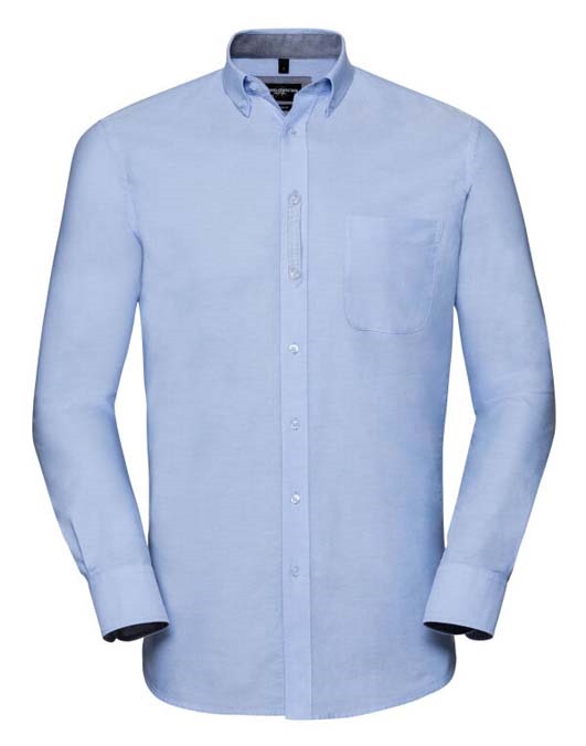 Men&#39;s Long Sleeve Tailored Washed Oxford Shirt